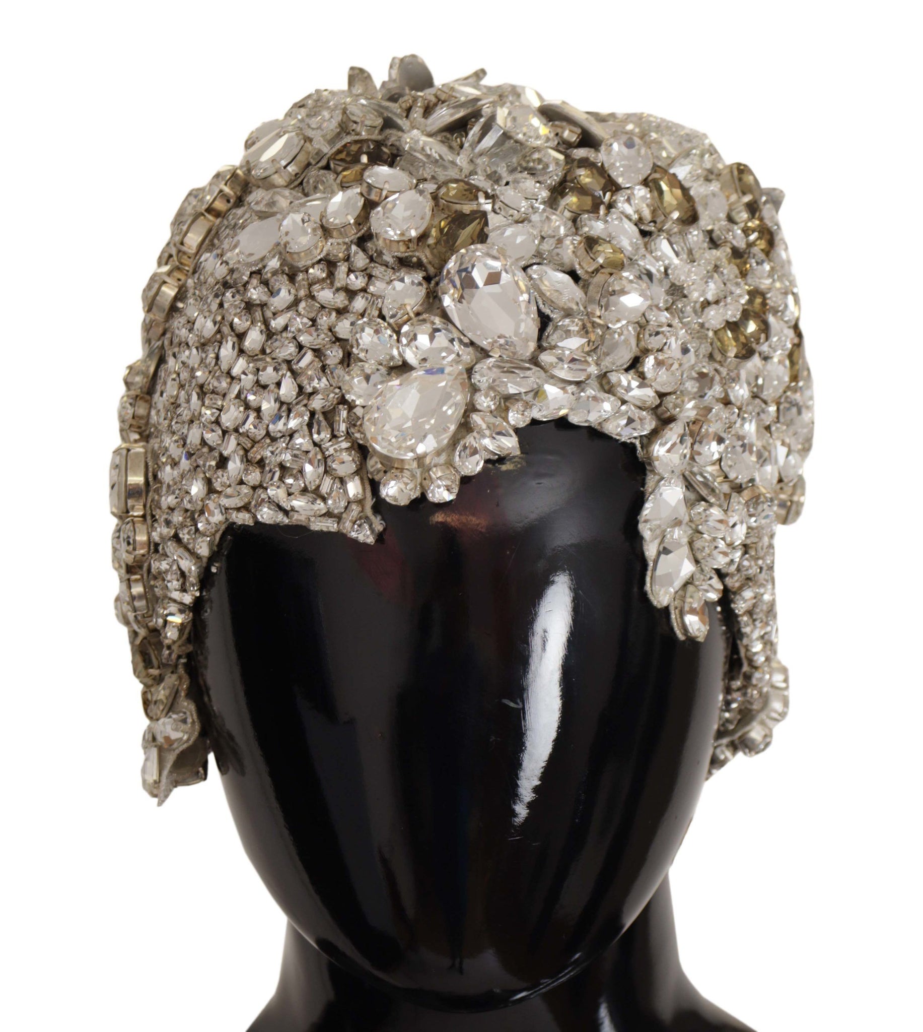 Silver Teardrop Beaded Casque Sequin Turban Headdress