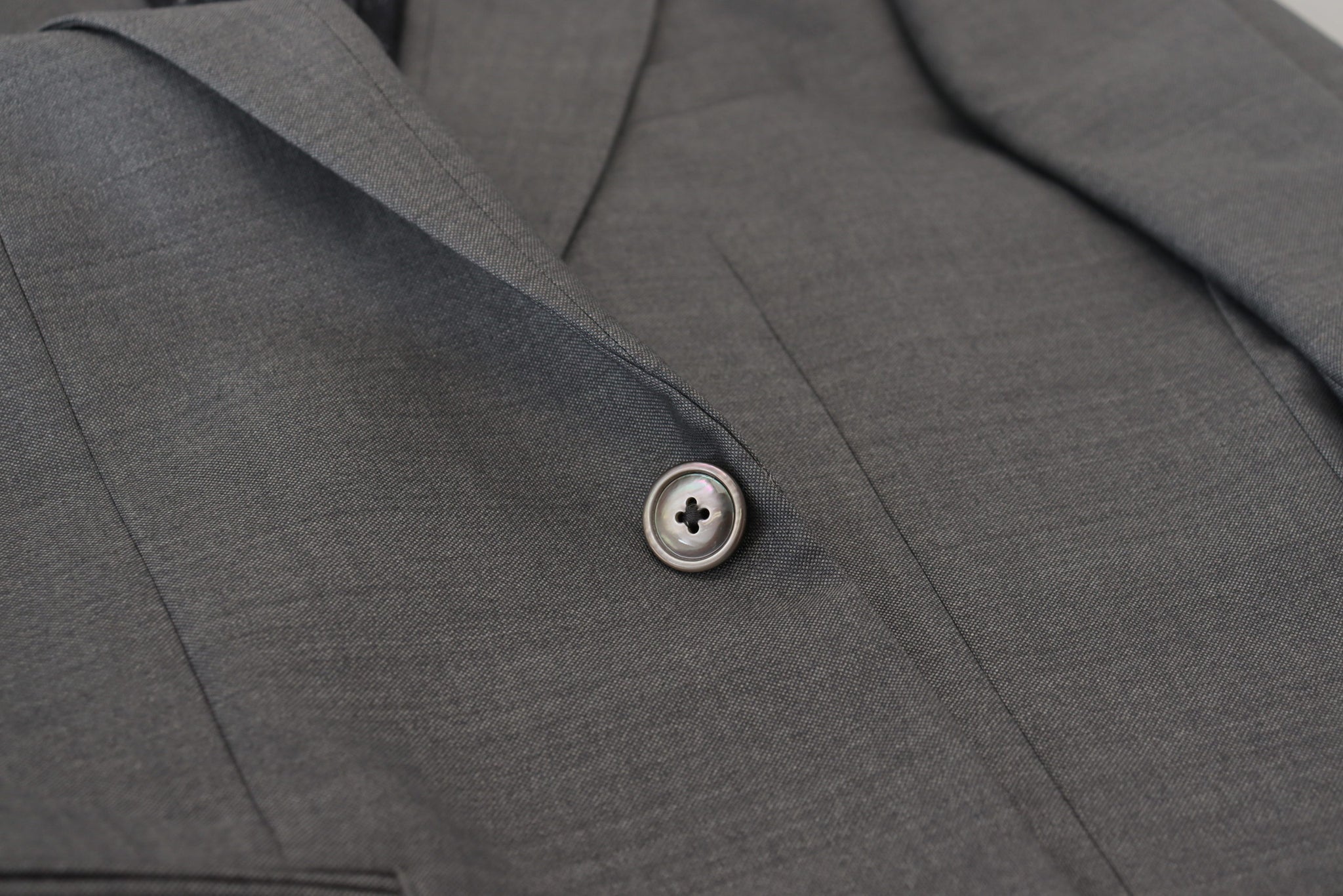 Gray Wool Silk Slim Fit Jacket Blazer