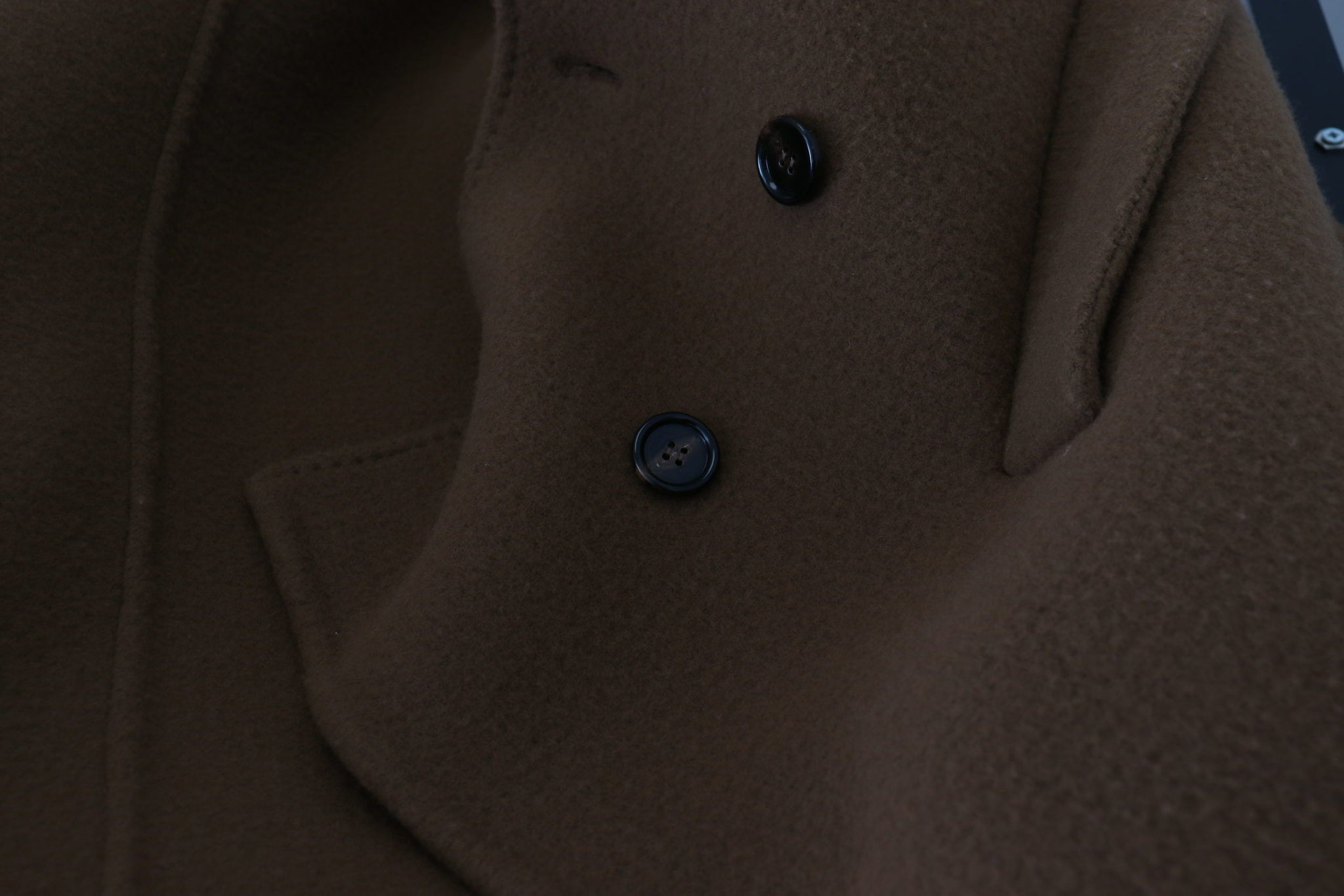 Brown Nylon Double Breasted Coat Jacket
