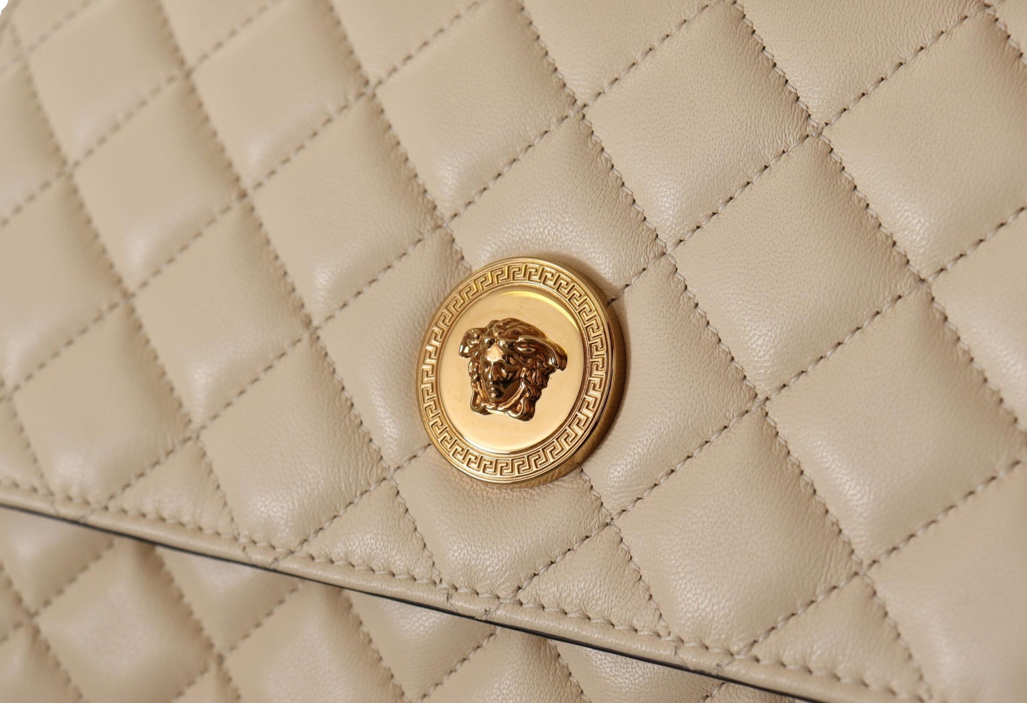 Versace White  Nappa Leather Medusa Evening Bag