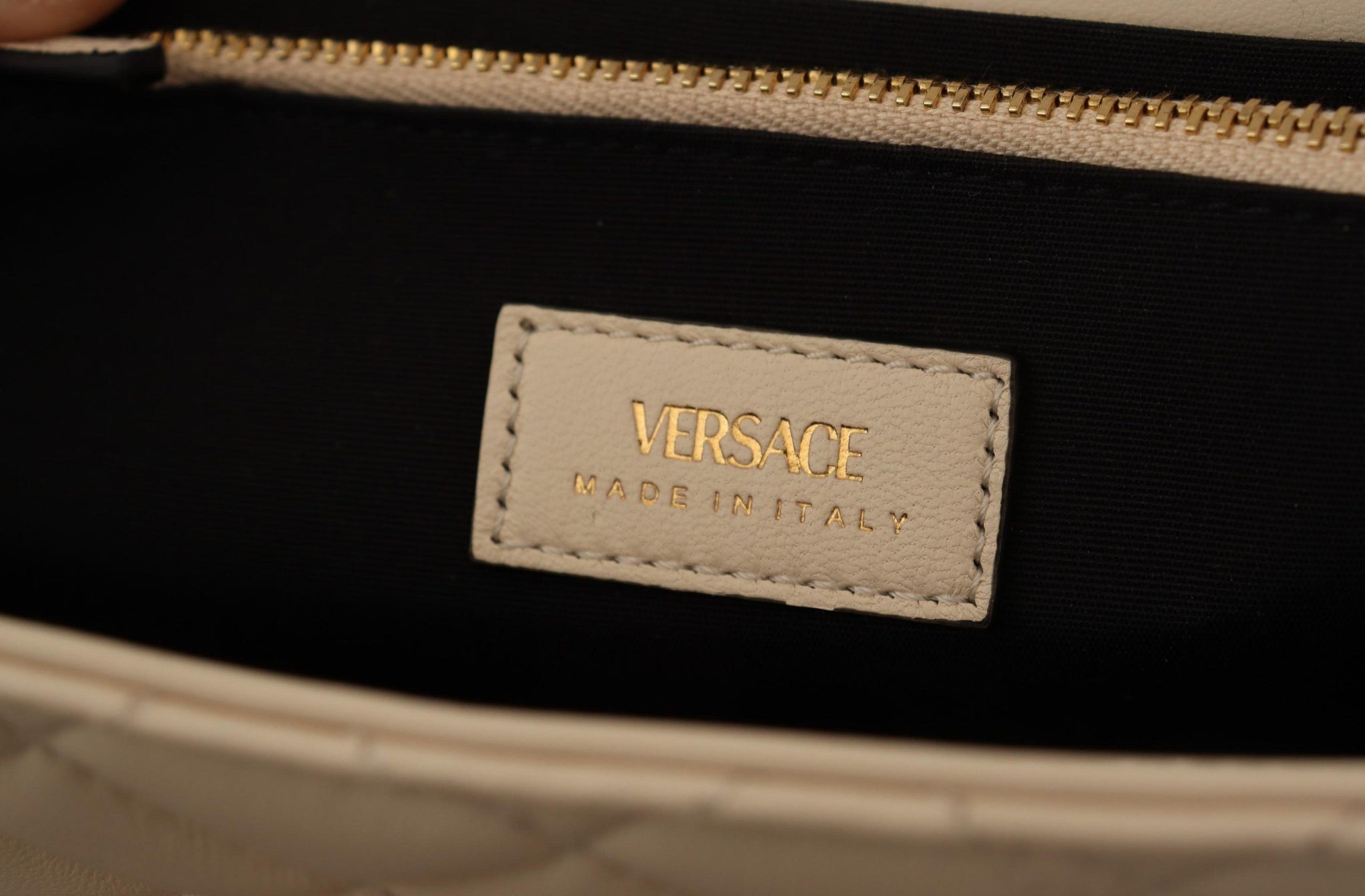 Versace White  Nappa Leather Medusa Evening Bag