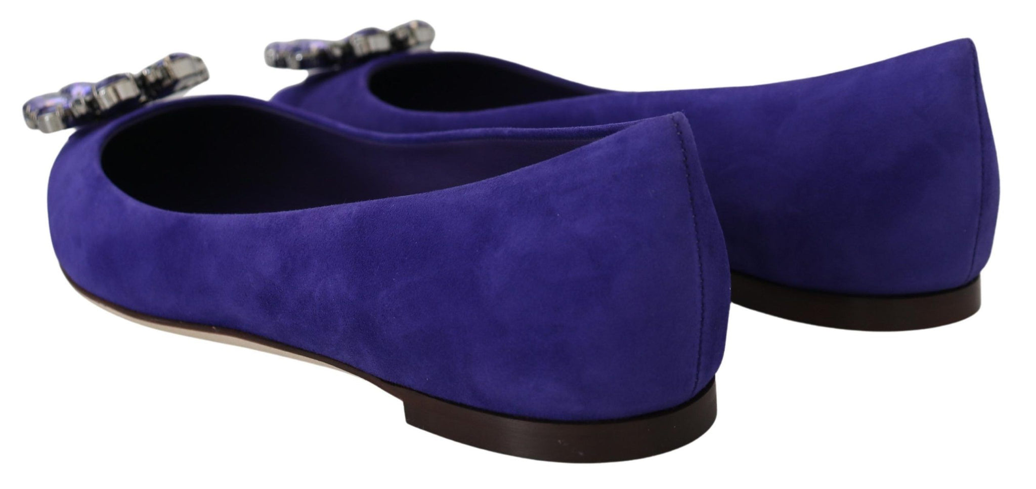 Purple Suede Crystals Loafers Flats Shoes