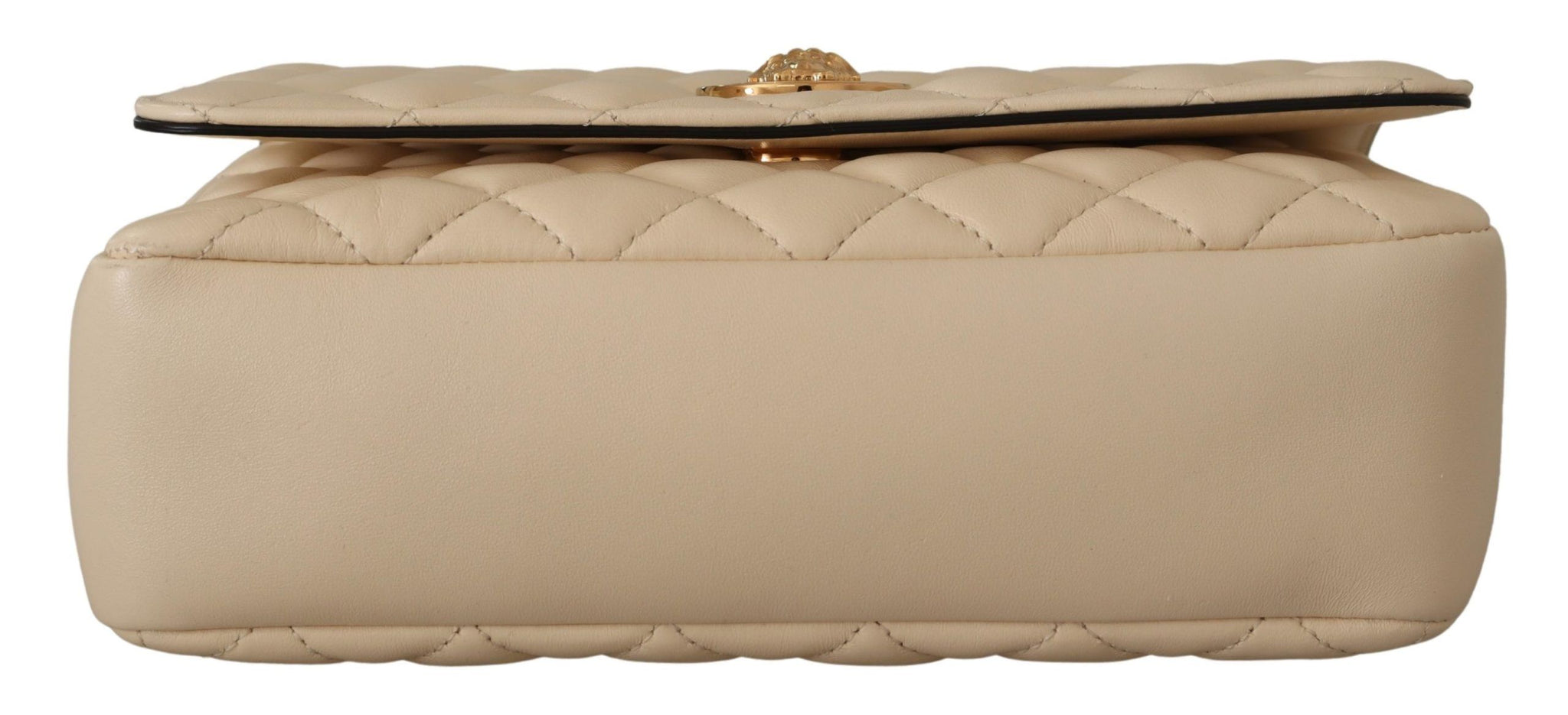 Versace White Nappa Leather Medusa Shoulder Bag