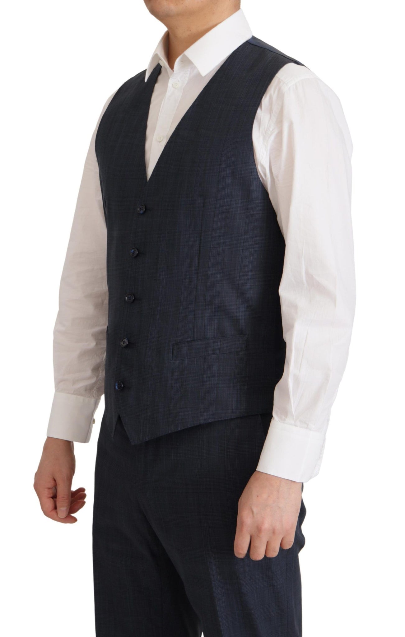 Dark Blue Cotton Formal 3 Piece MARTINI Suit