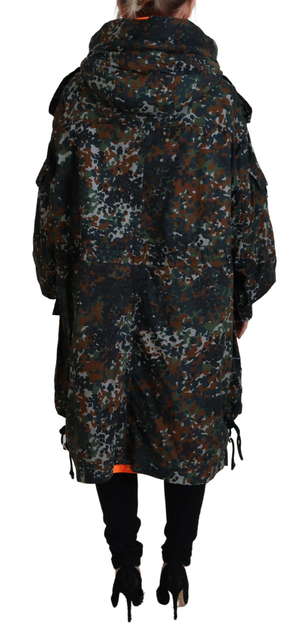 Dsquared² Green Hooded Goth Camouflage Print Parka Coat Jacket