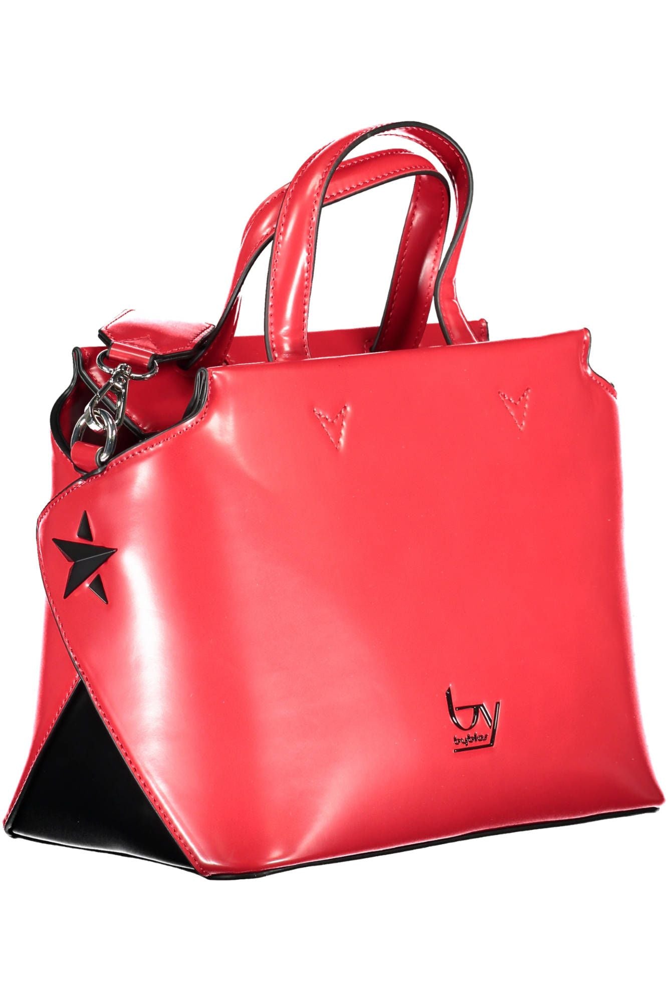 BYBLOS Elegant Red Satchel with Contrasting Details