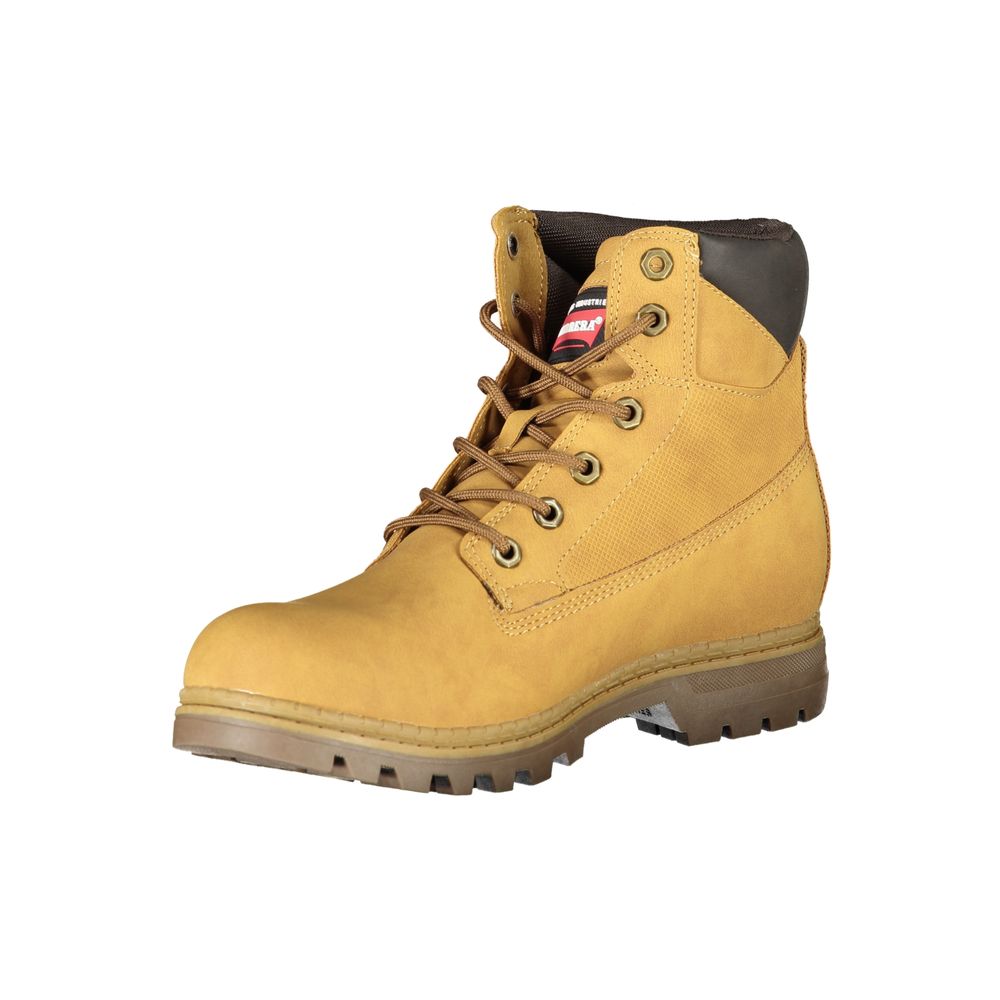 Carrera Vibrant Yellow Lace-Up Boots with Logo Detail