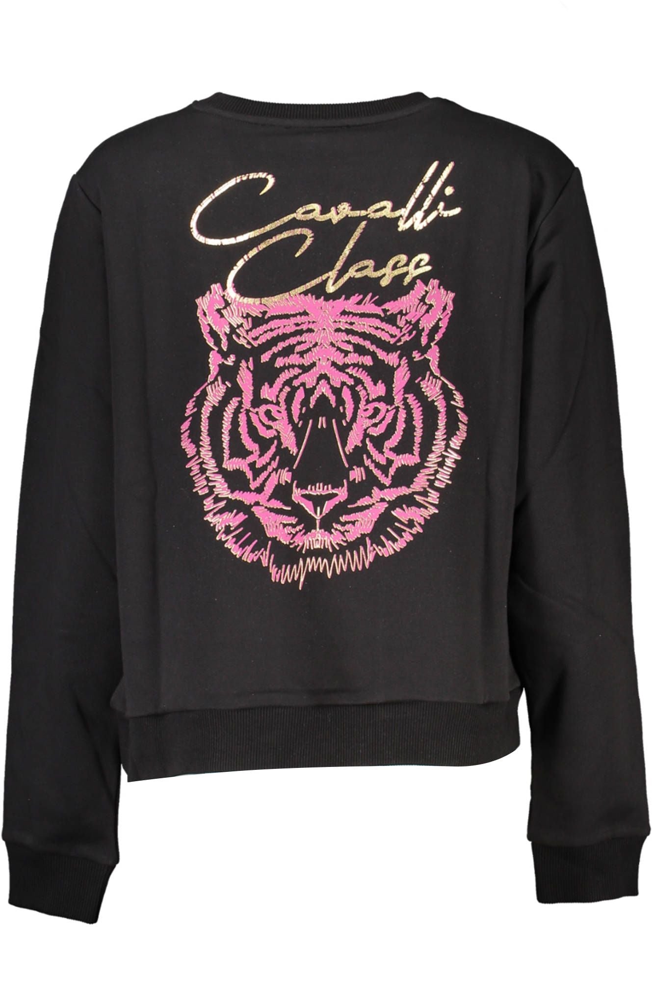 Cavalli Class Black Cotton Sweater