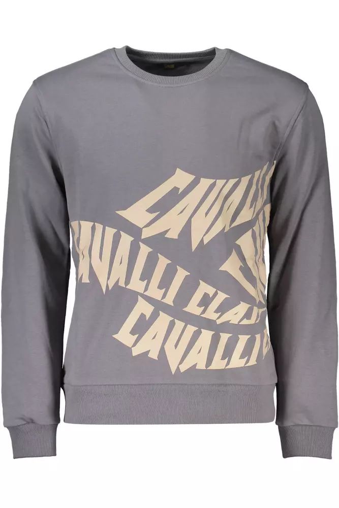 Cavalli Class Gray Cotton Sweater