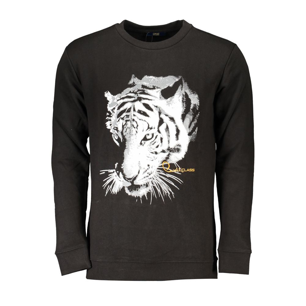 Cavalli Class Black Cotton Sweater