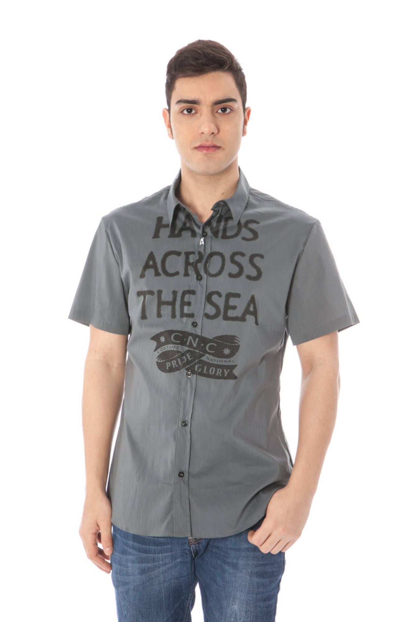 Costume National Gray Cotton Shirt