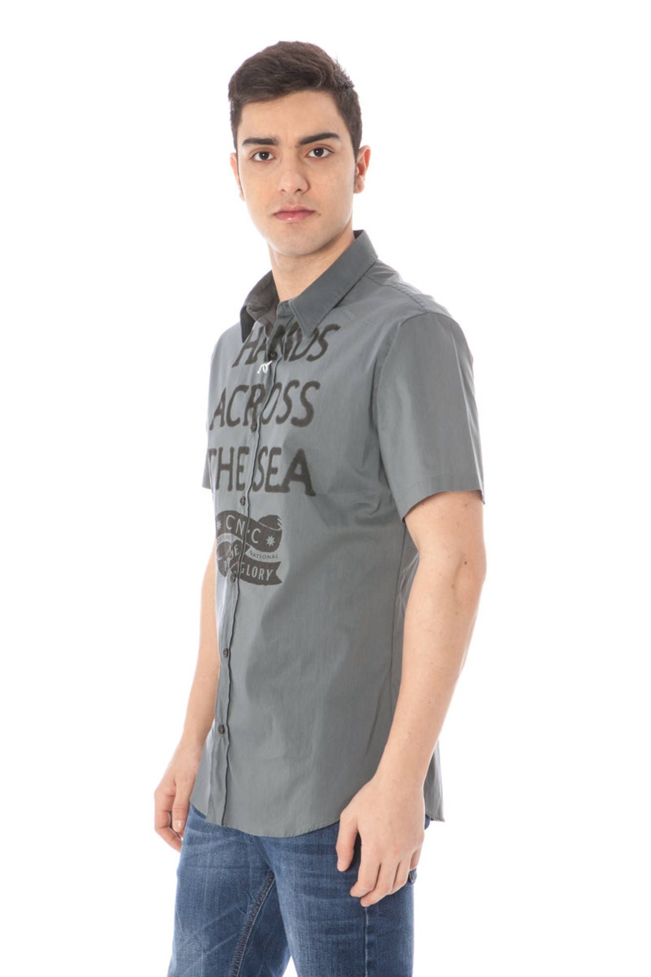 Costume National Gray Cotton Shirt