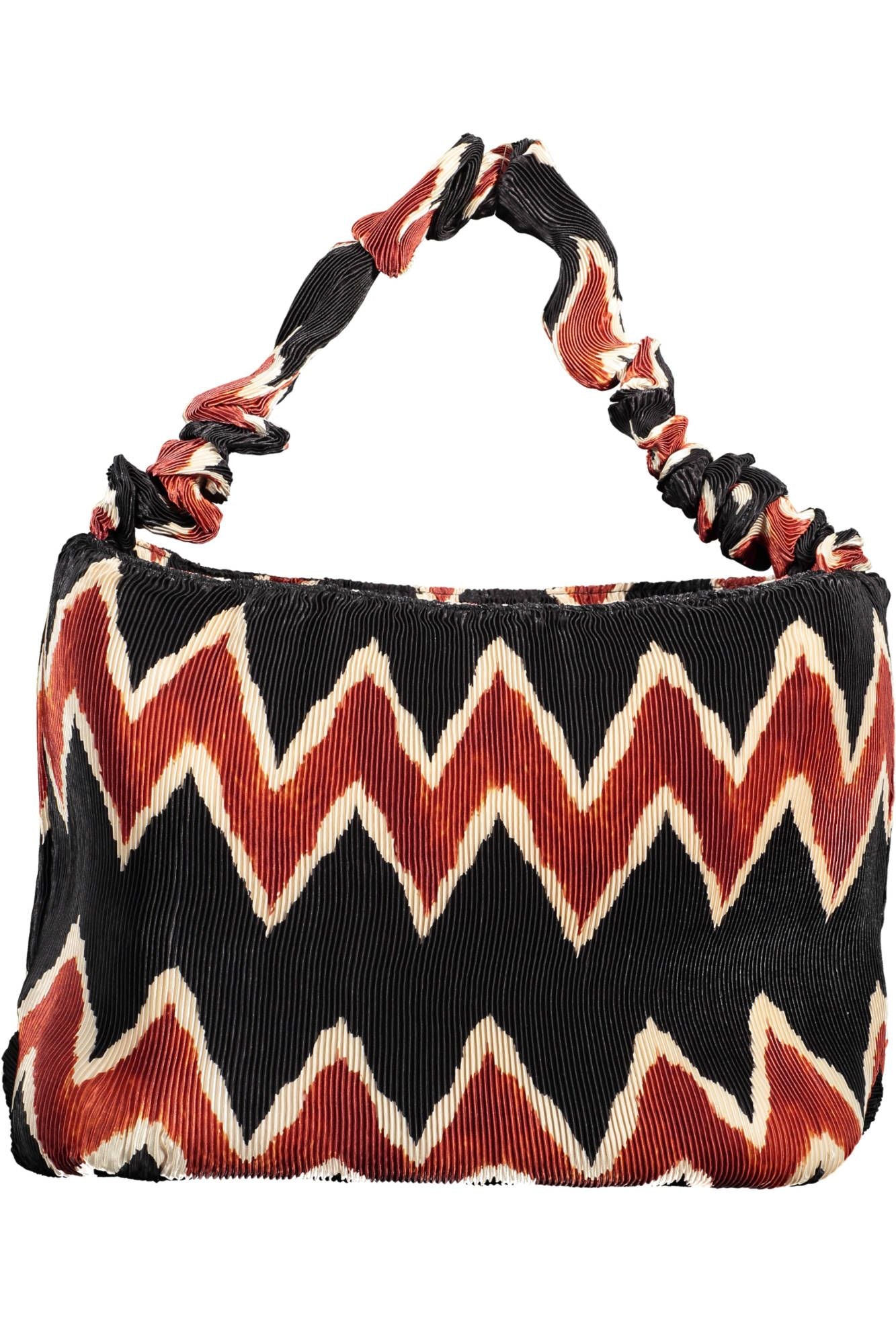 Desigual Chic Black Cotton Shoulder Bag with Logo Detail