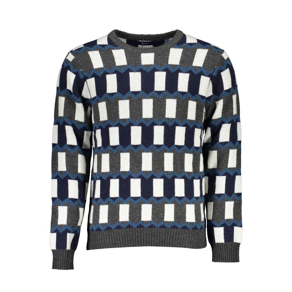 Gant Chic Blue Wool-Blend Crew Neck Sweater