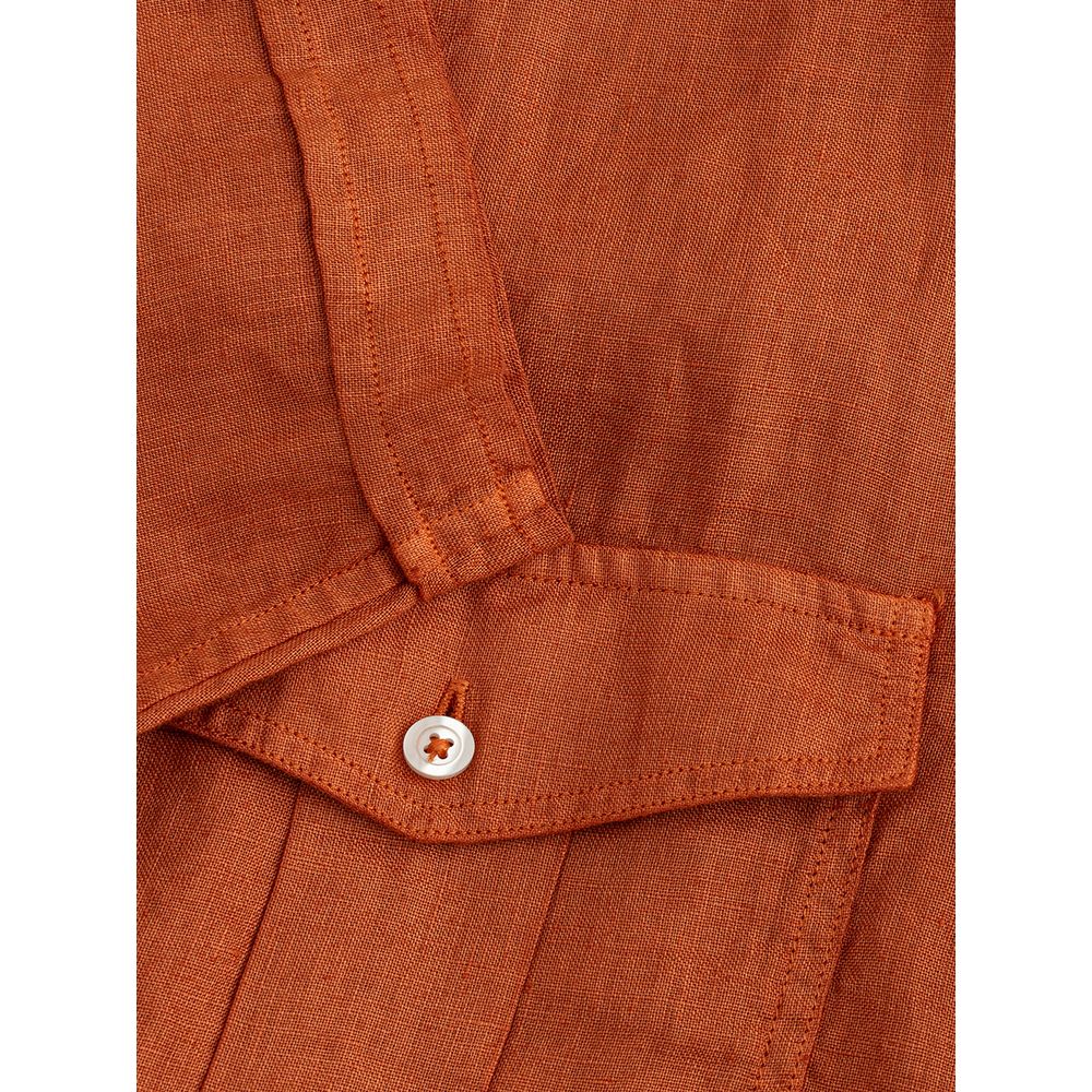 Gran Sasso Brown Linen Shirt