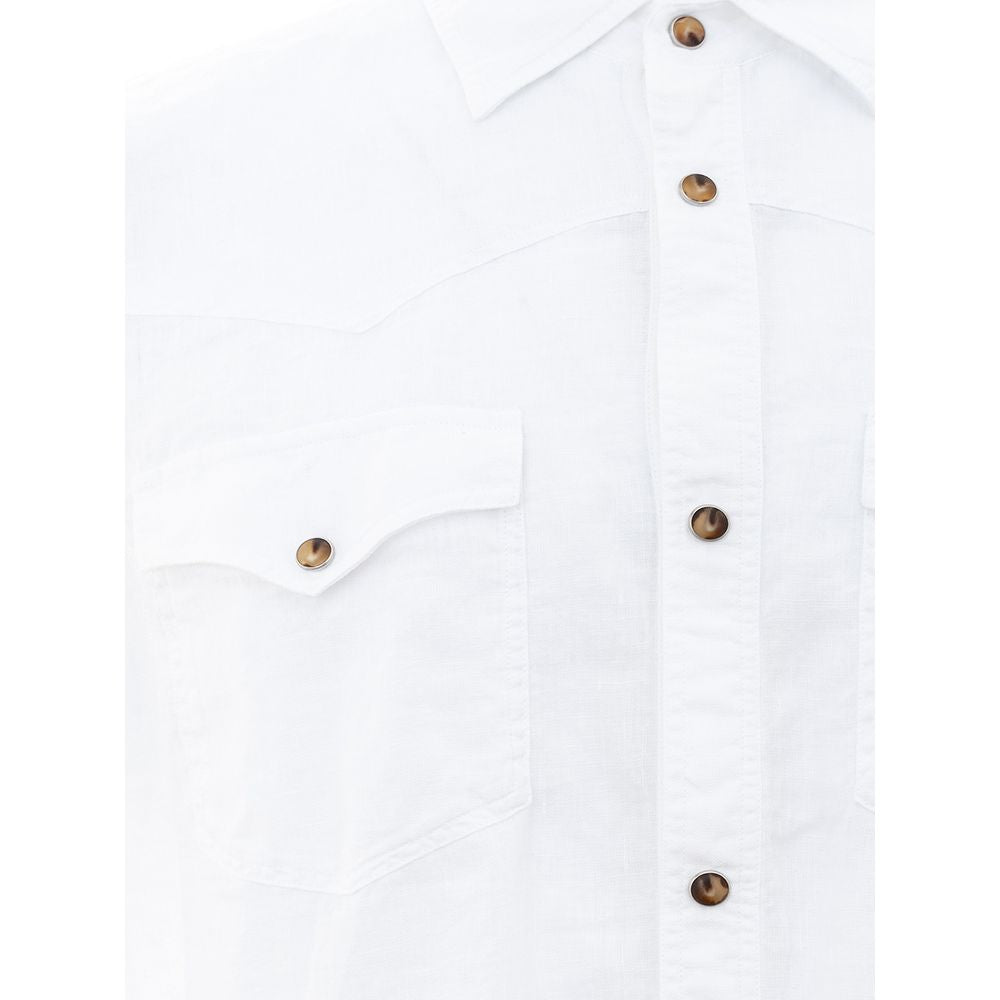 Gran Sasso White Linen Shirt