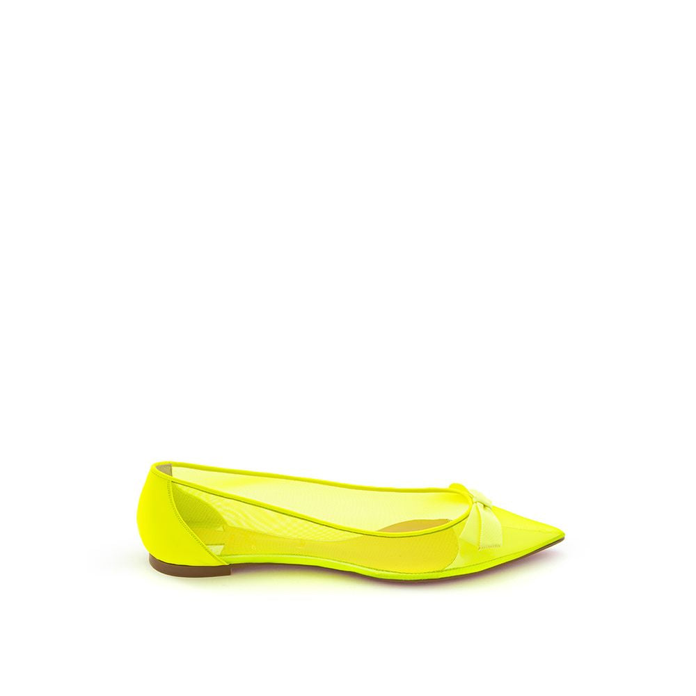 Christian Louboutin Yellow Mesh Flat Shoe