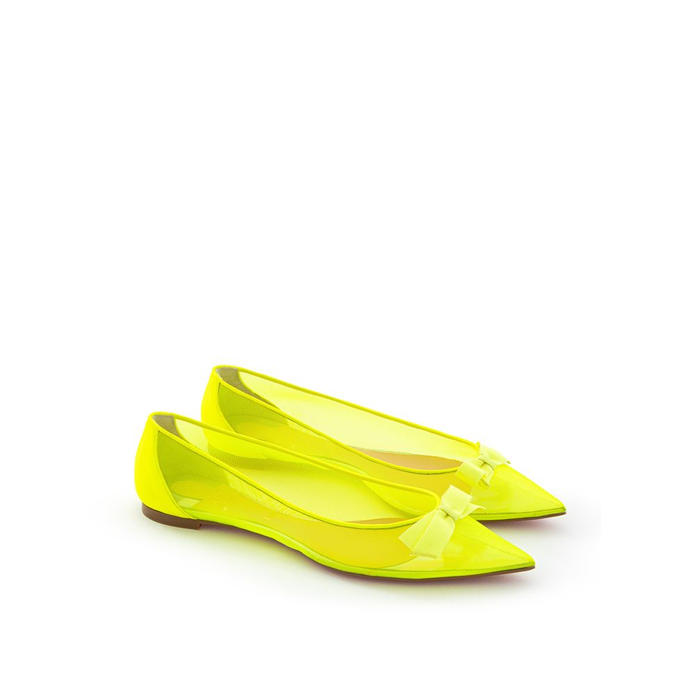 Christian Louboutin Yellow Mesh Flat Shoe