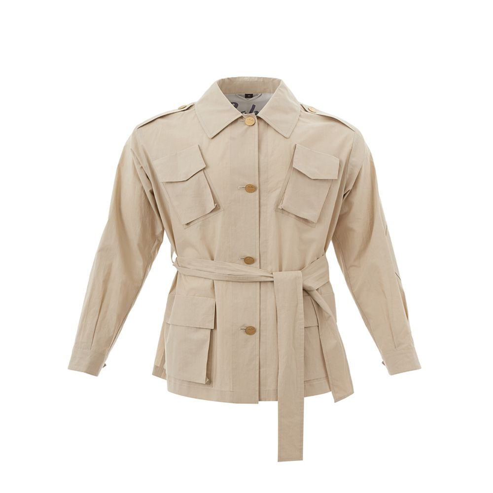 Sealup Beige Cotton Jackets & Coat