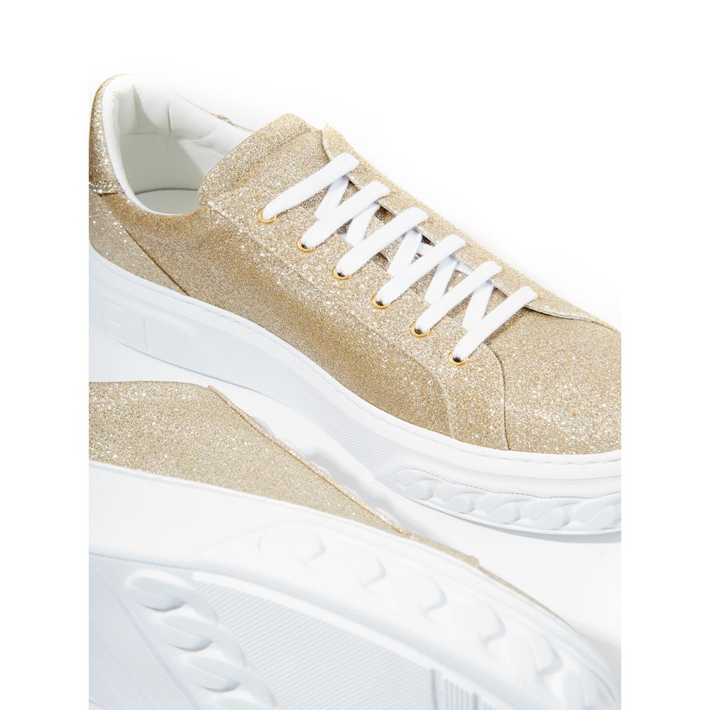 Casadei Gold Leather Sneaker