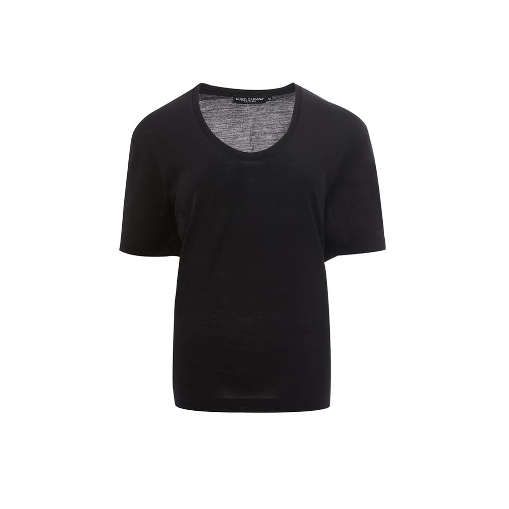 Dolce & Gabbana Black Cotton Tops & T-Shirt