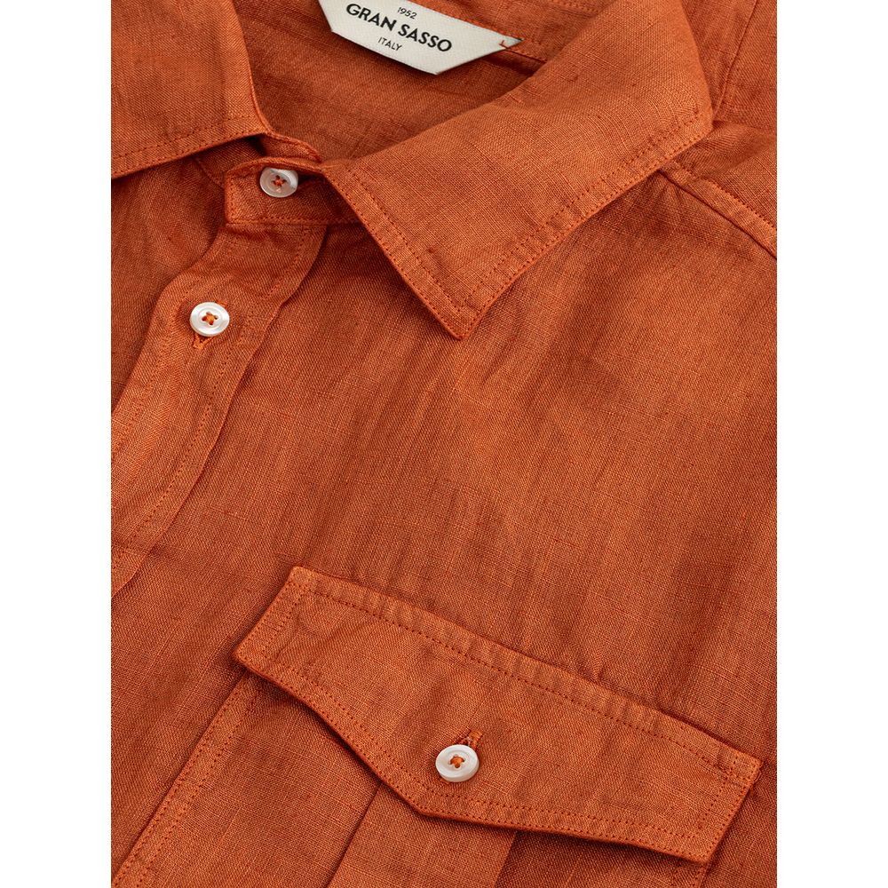 Gran Sasso Brown Linen Shirt