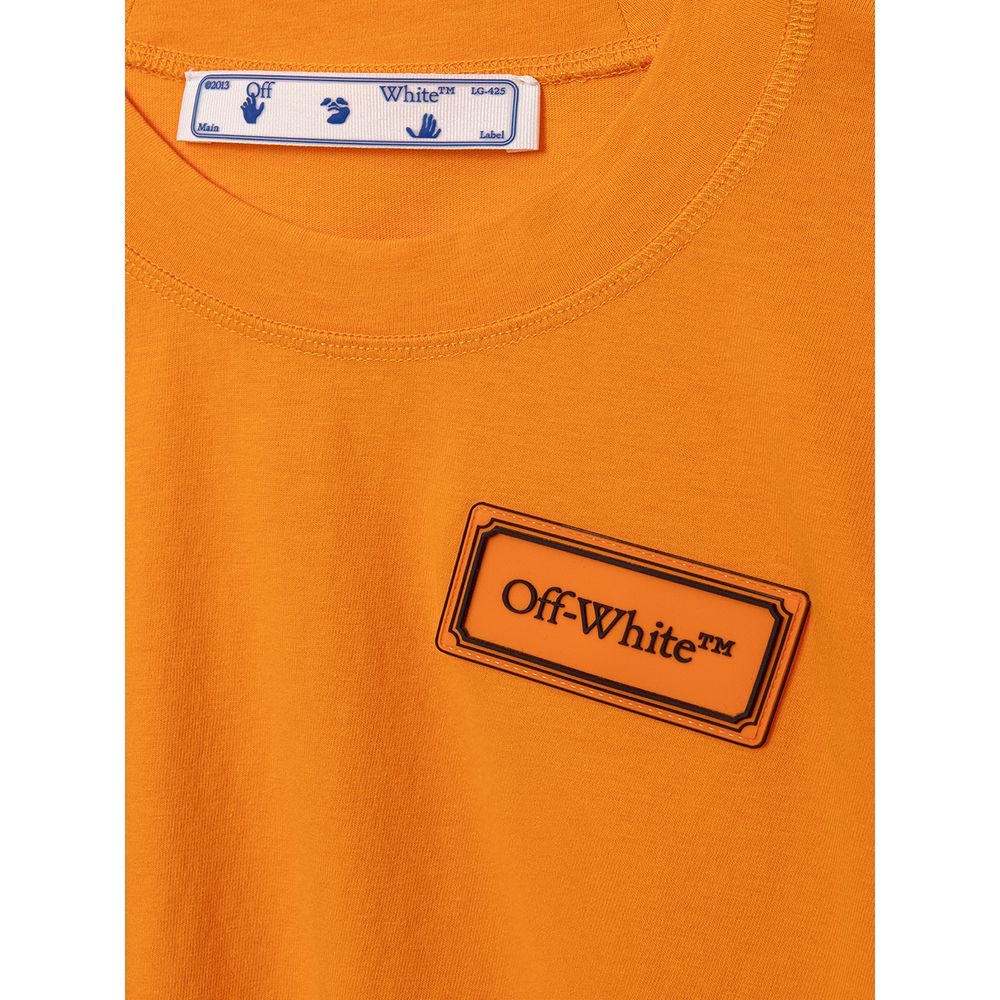 Off-White Orange Cotton Tops & T-Shirt