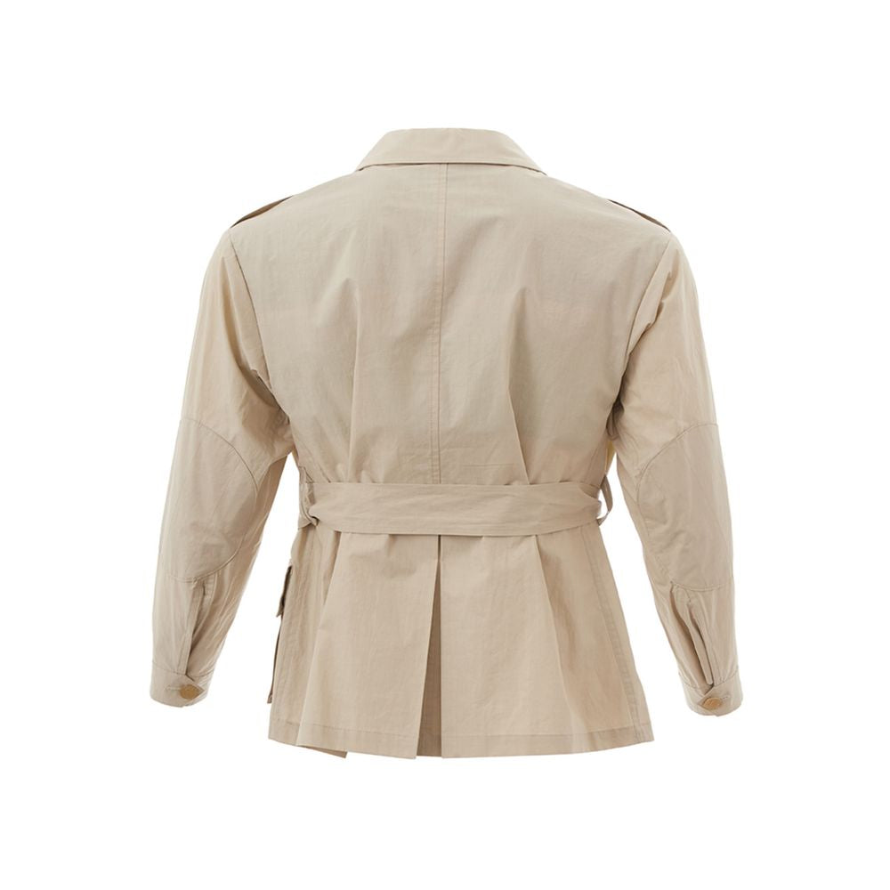 Sealup Beige Cotton Jackets & Coat