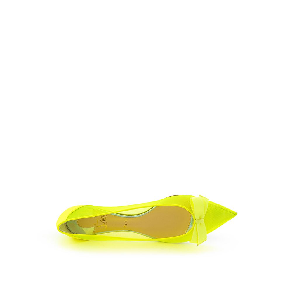 Christian Louboutin Yellow Mesh Flat Shoe