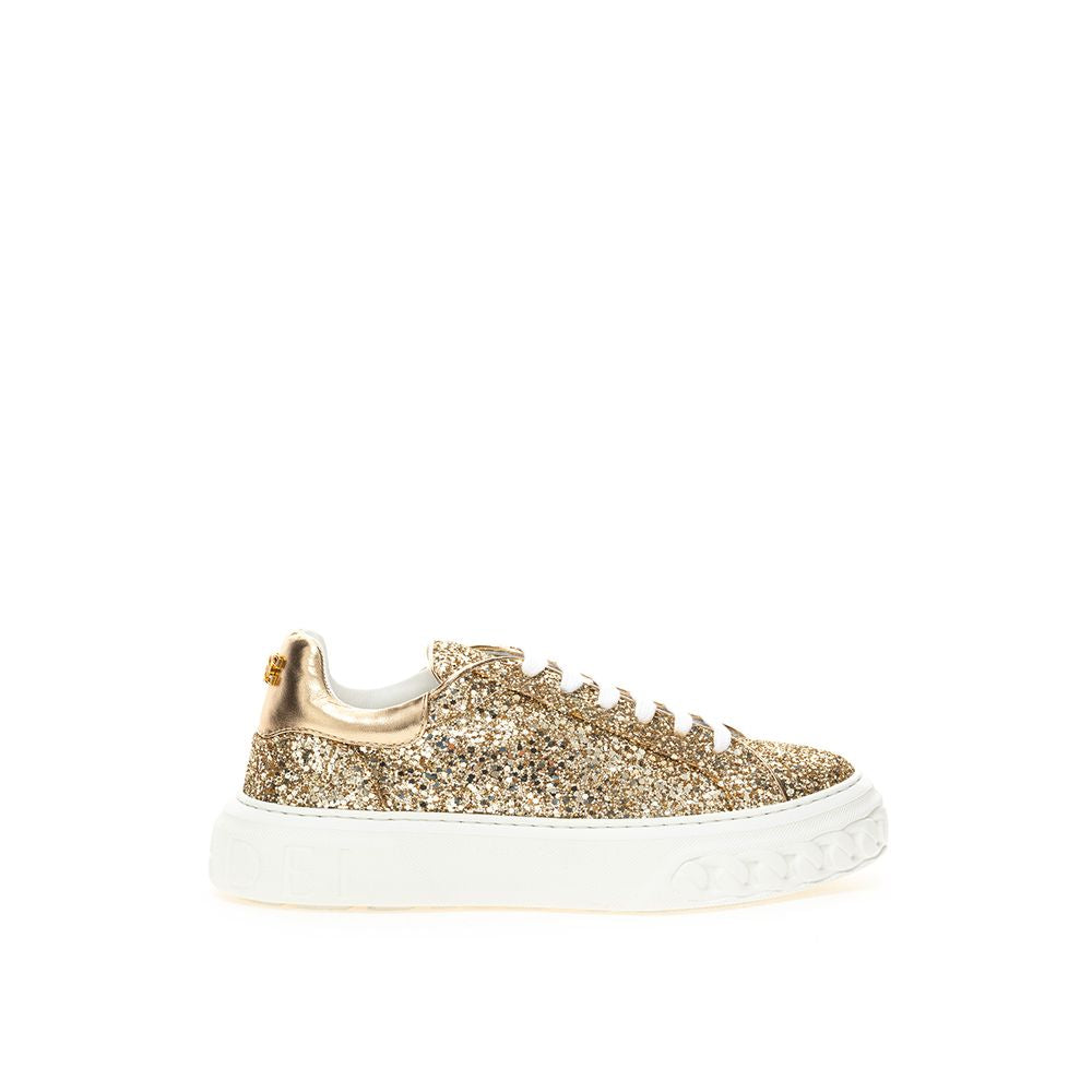 Casadei Gold Leather Sneaker