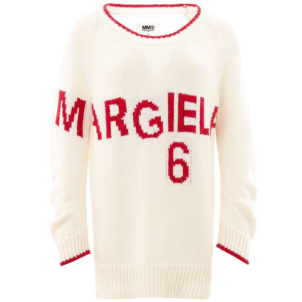 MM6 Maison Margiela White Cotton Sweater