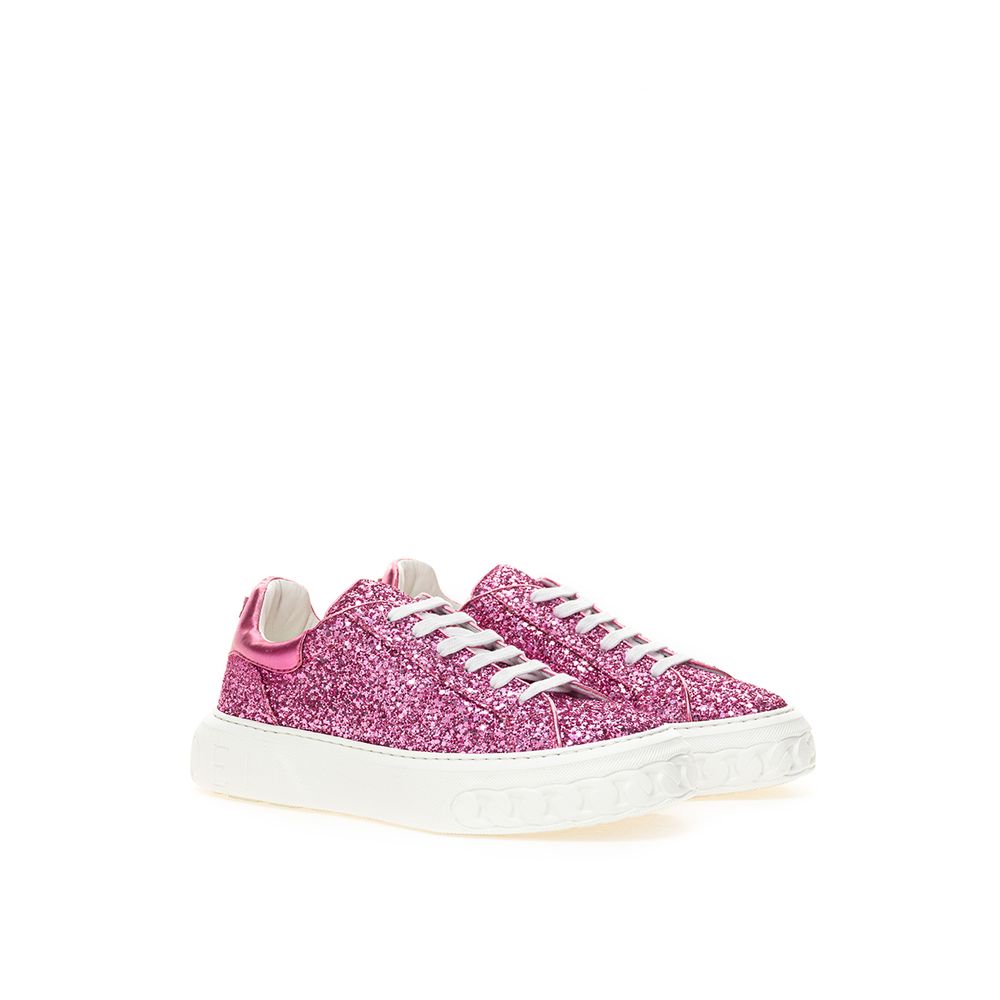 Casadei Fuchsia Leather Sneaker