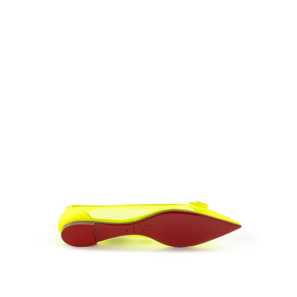 Christian Louboutin Yellow Mesh Flat Shoe