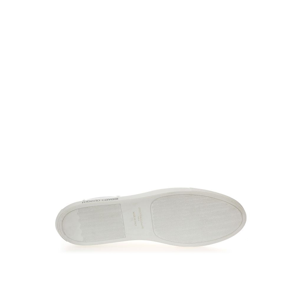 Roberto Cavalli White Leather Sneaker