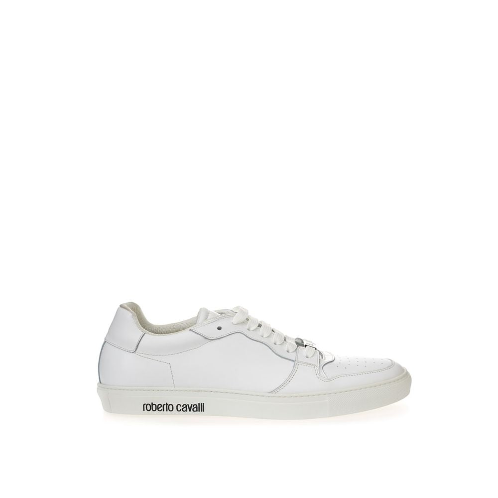 Roberto Cavalli White Leather Sneaker