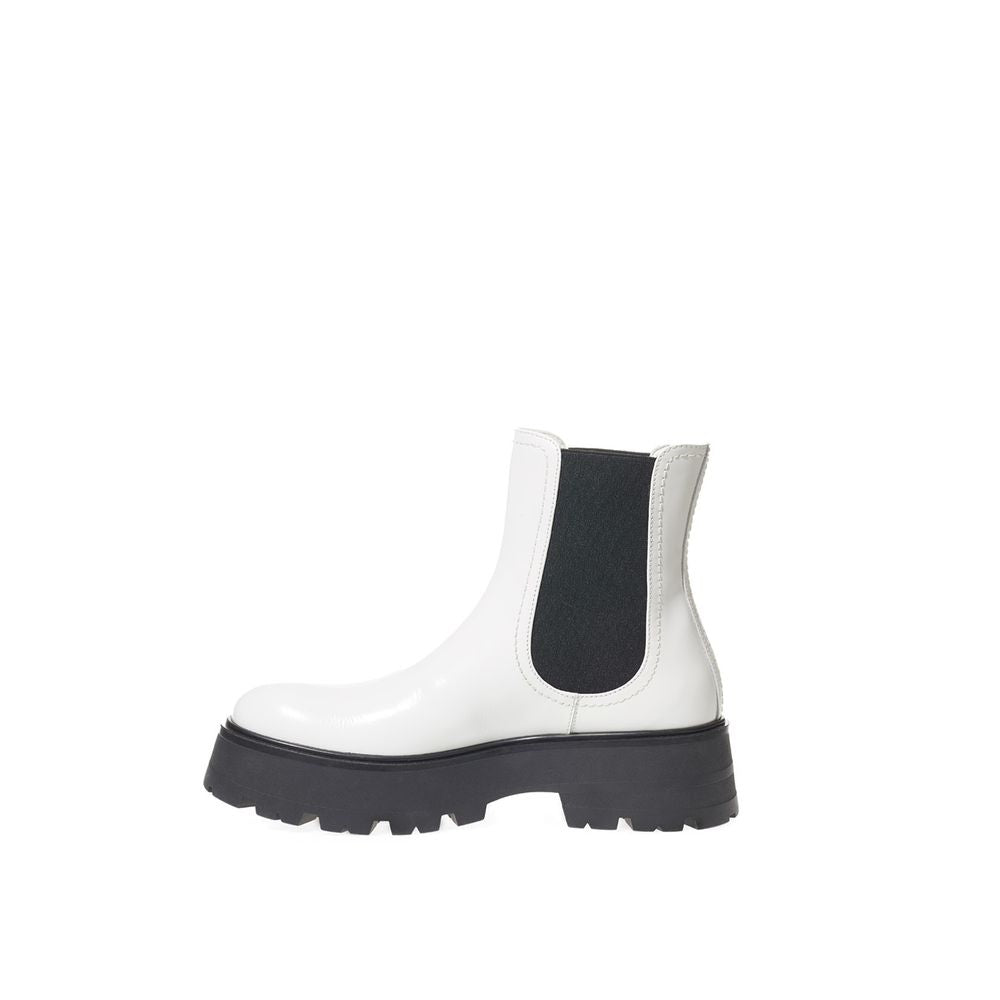 Alexander McQueen Black And White Leather Boot