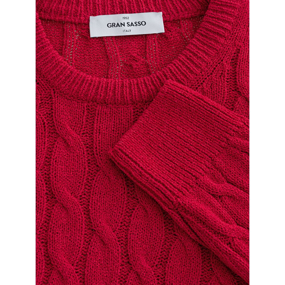 Gran Sasso Red Cotton Sweater