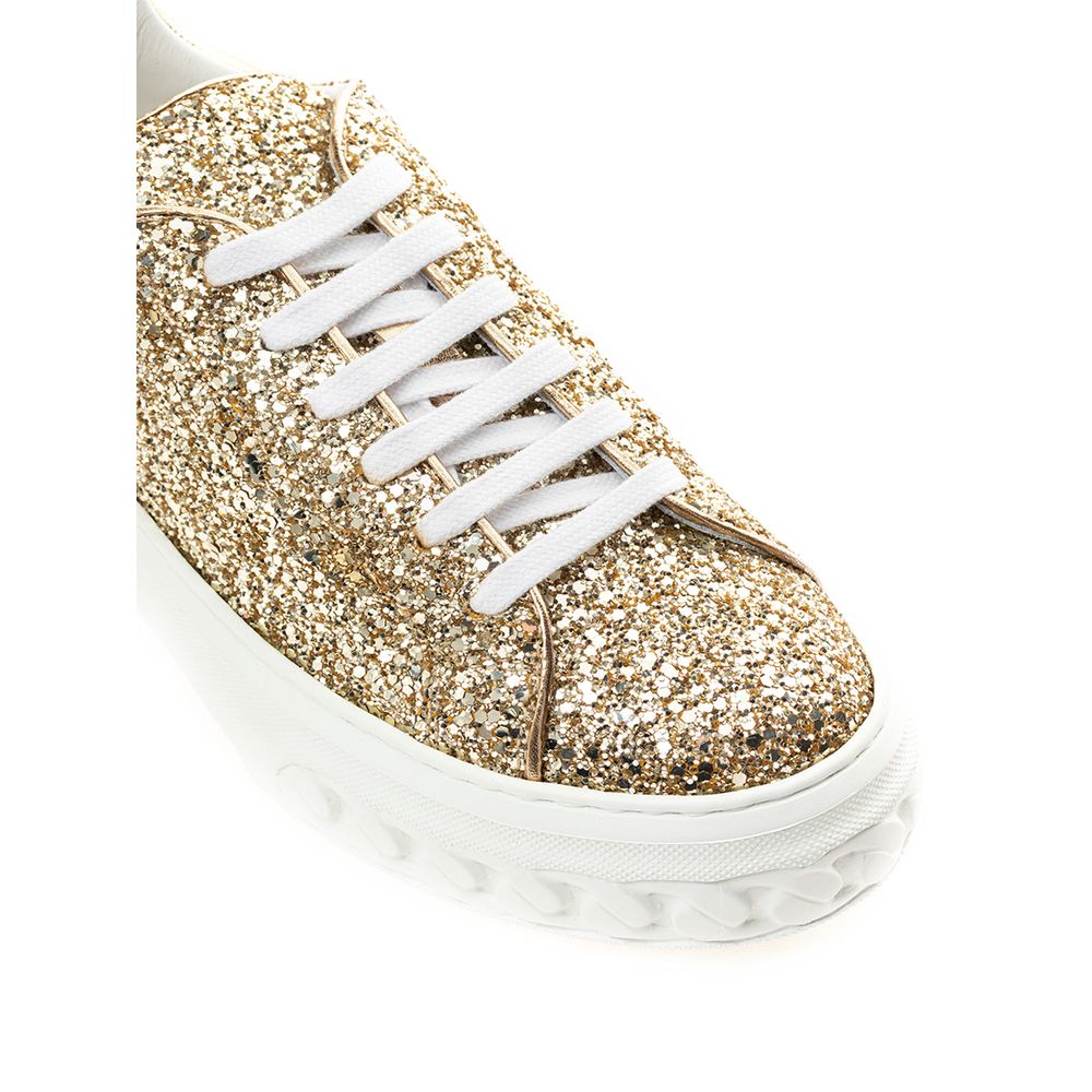 Casadei Gold Leather Sneaker