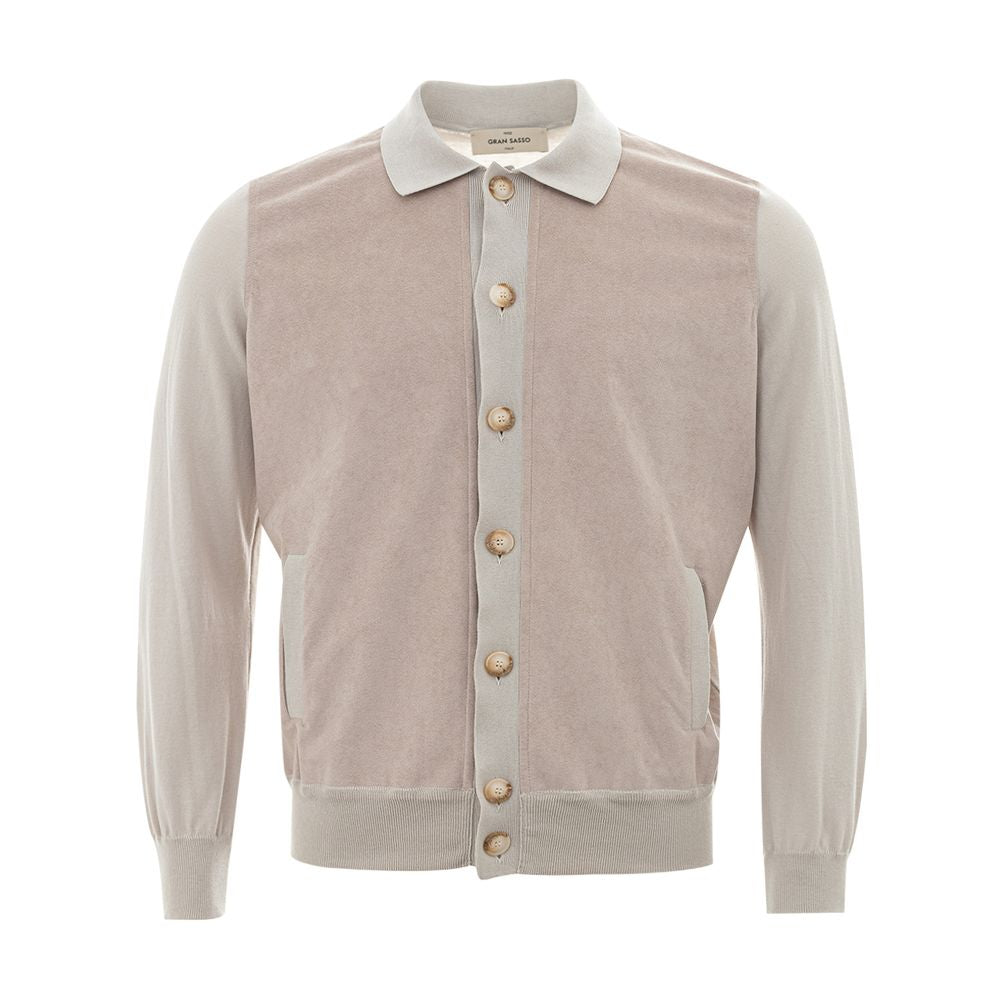 Gran Sasso Gray Cotton Cardigan