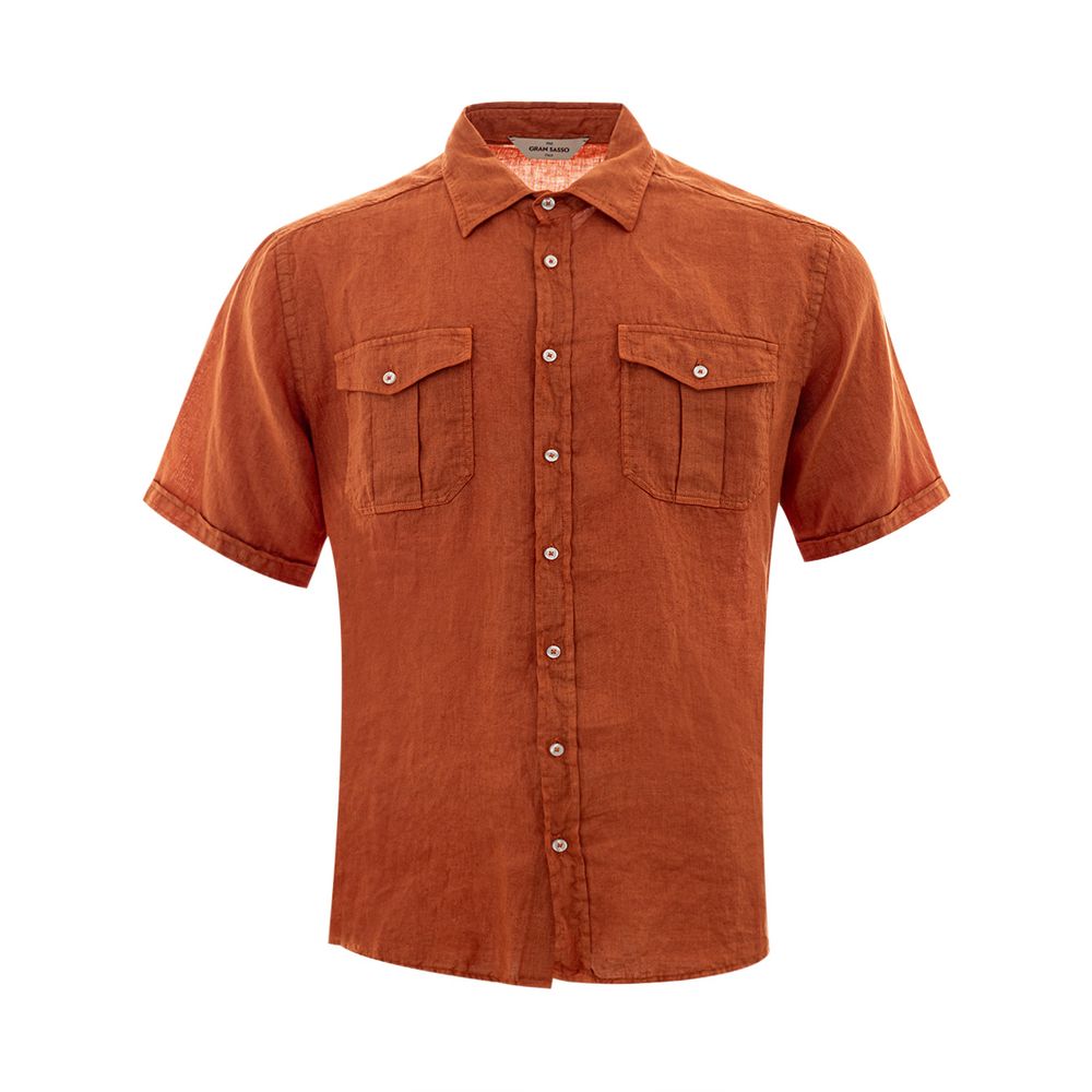 Gran Sasso Brown Linen Shirt