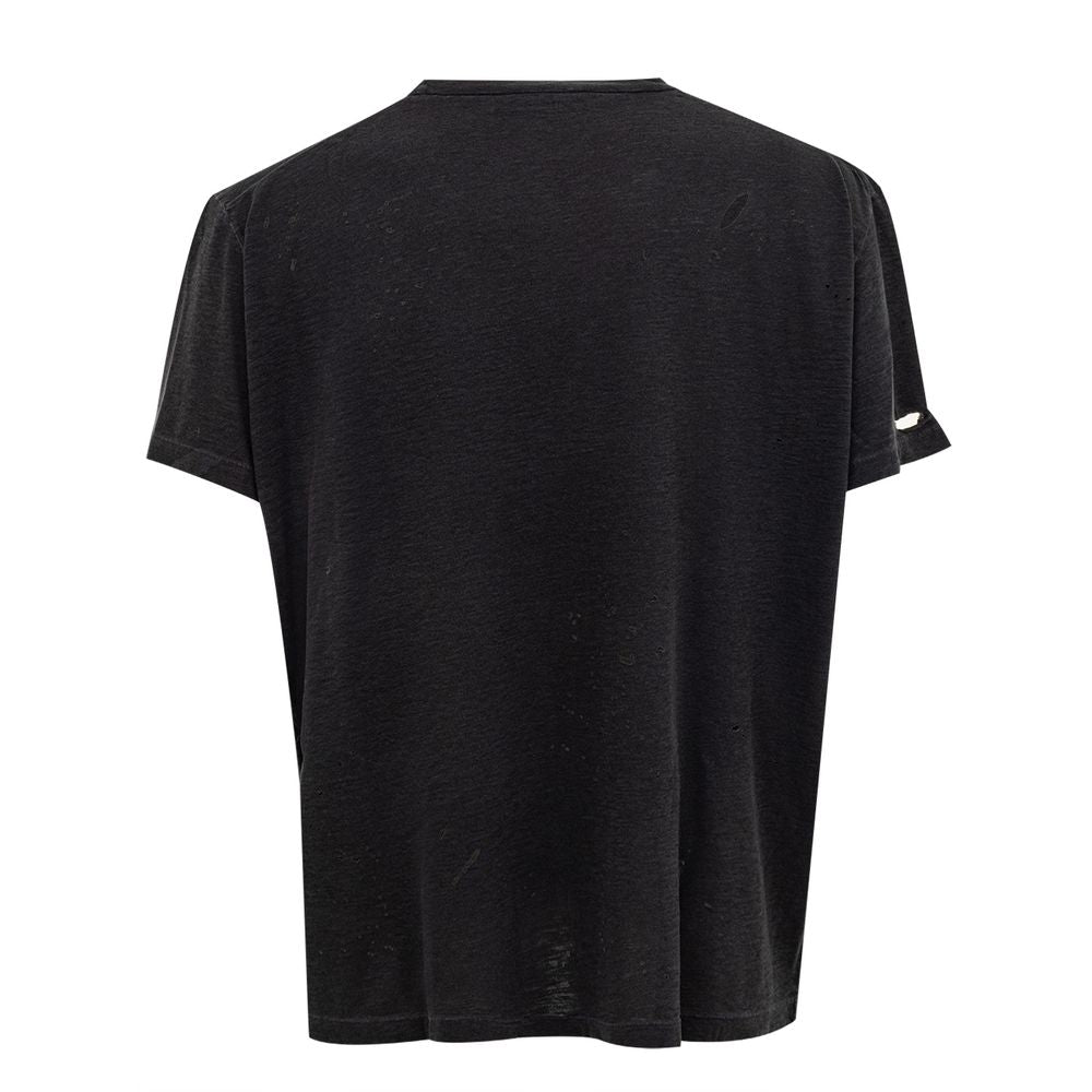 Dsquared² Sleek Black Cotton Tee for the Modern Man