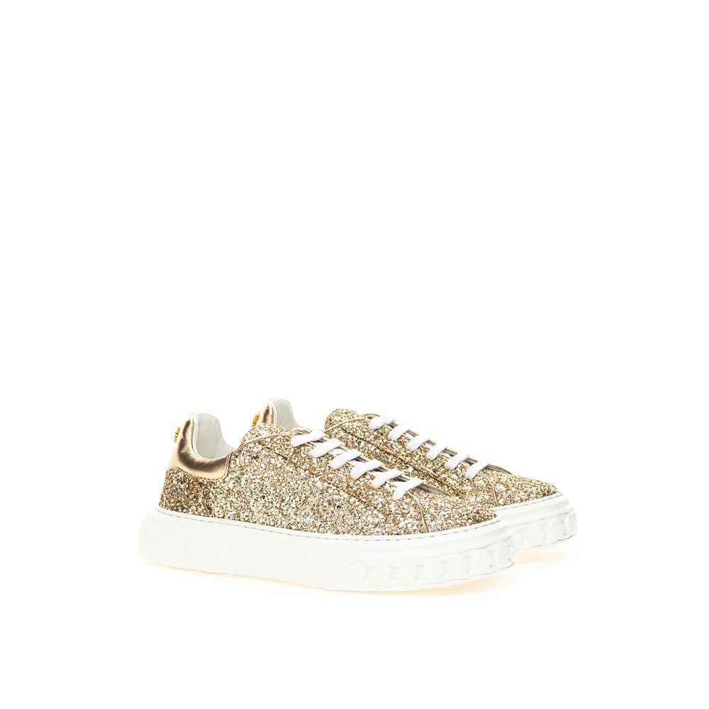 Casadei Gold Leather Sneaker