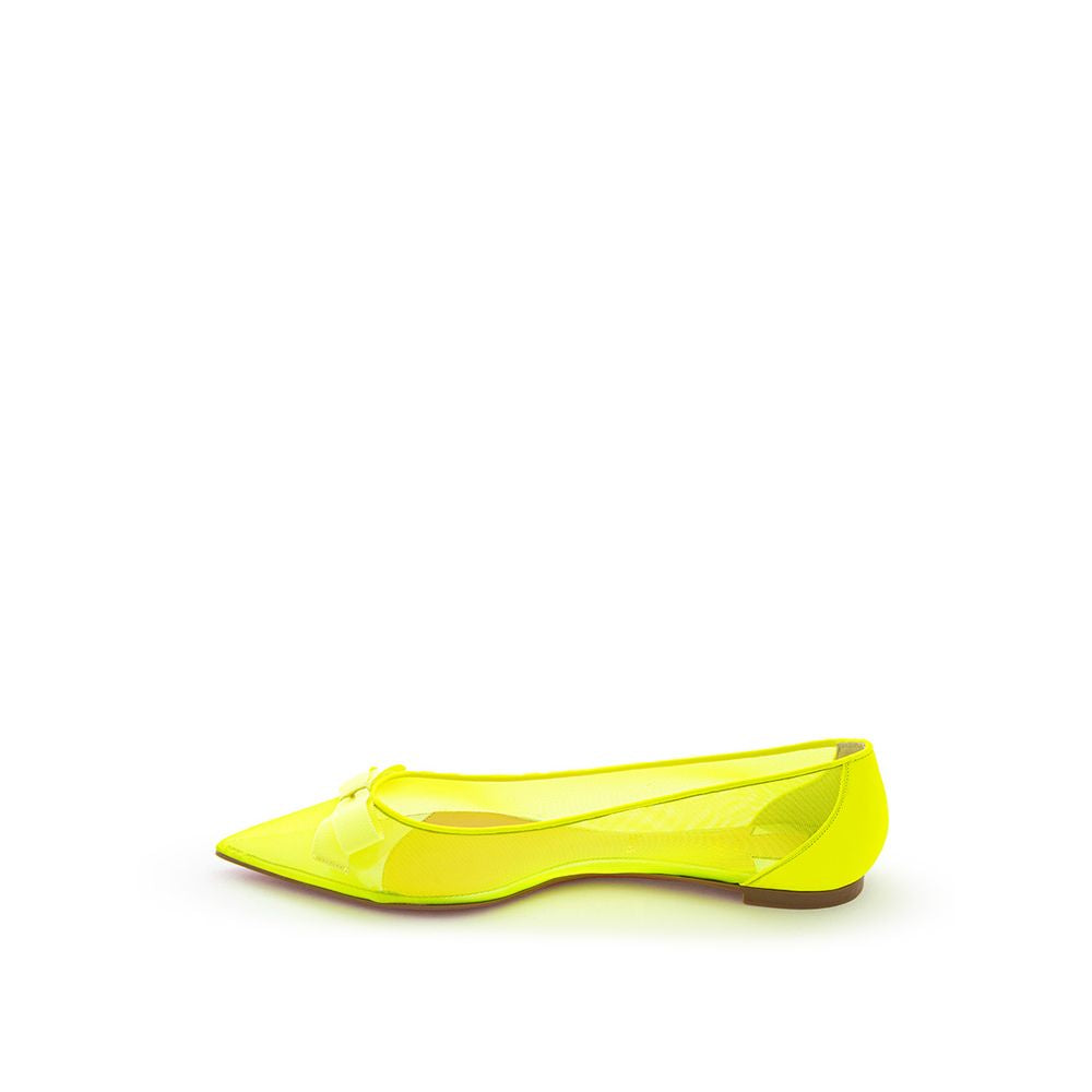 Christian Louboutin Yellow Mesh Flat Shoe