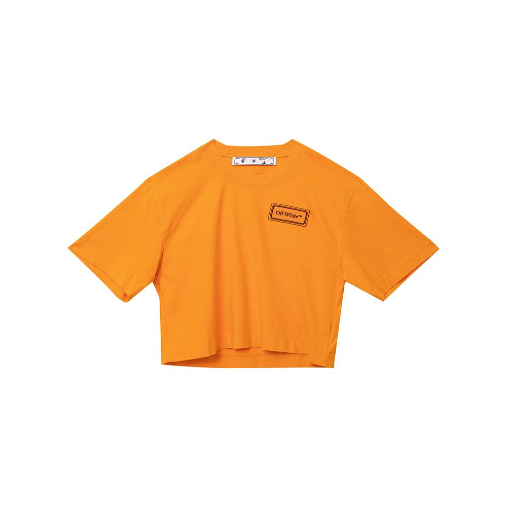 Off-White Orange Cotton Tops & T-Shirt