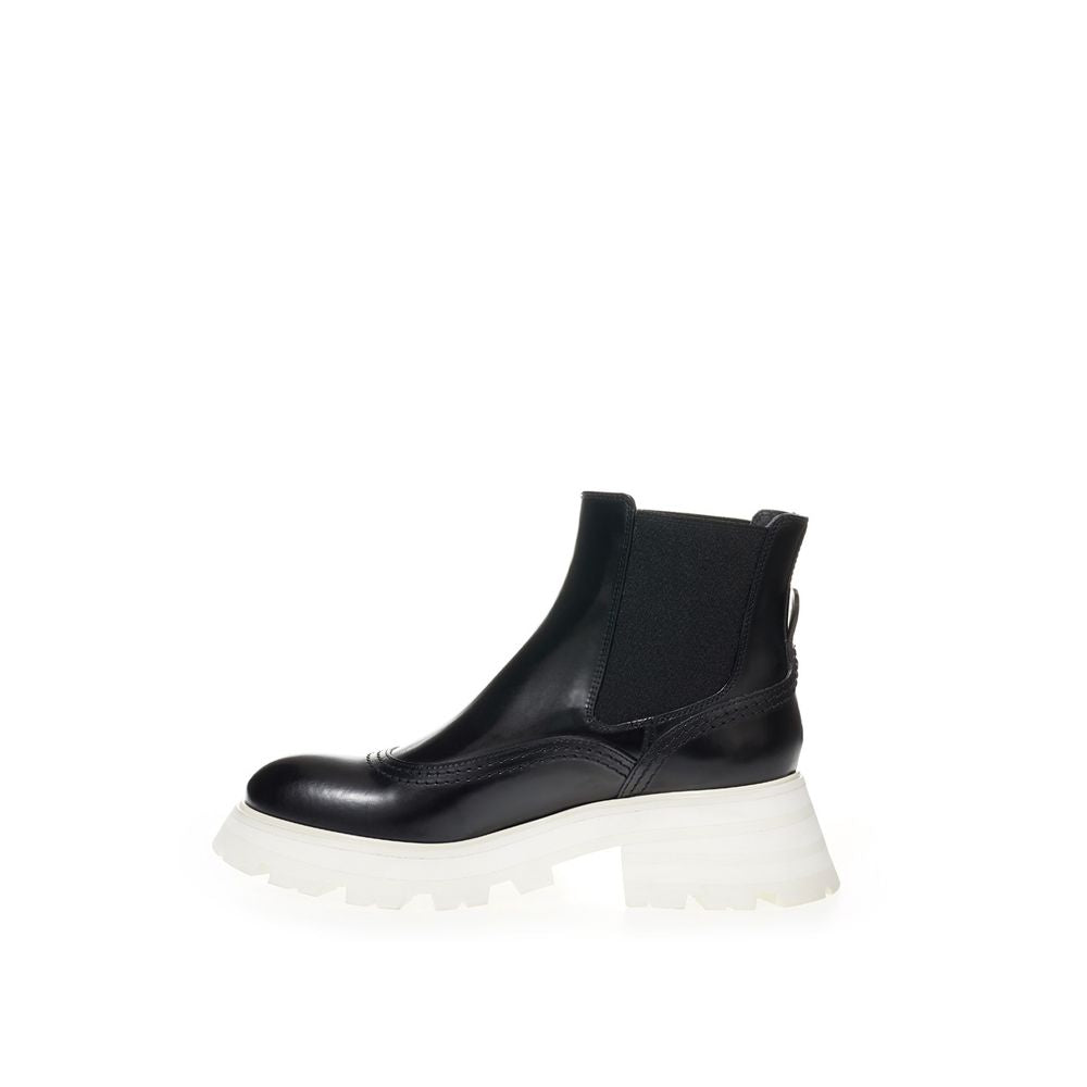 Alexander McQueen Black Leather Boot