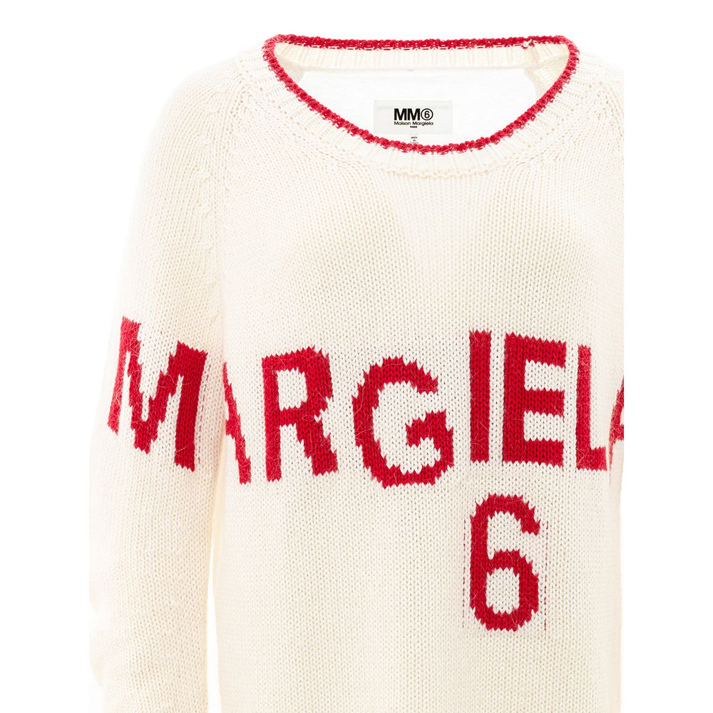 MM6 Maison Margiela White Cotton Sweater