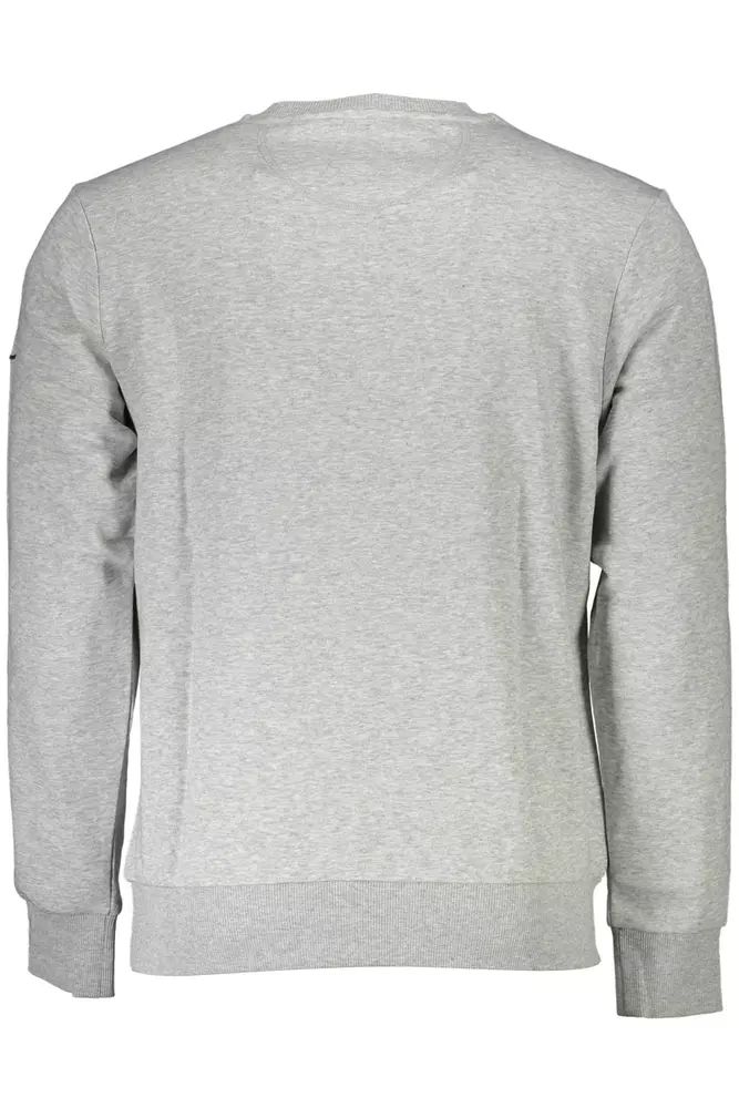 La Martina Chic Gray Crew Neck Embroidered Sweatshirt