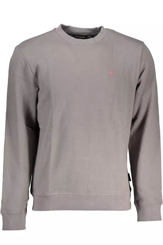 Napapijri Chic Gray Crew Neck Logo Sweatshirt