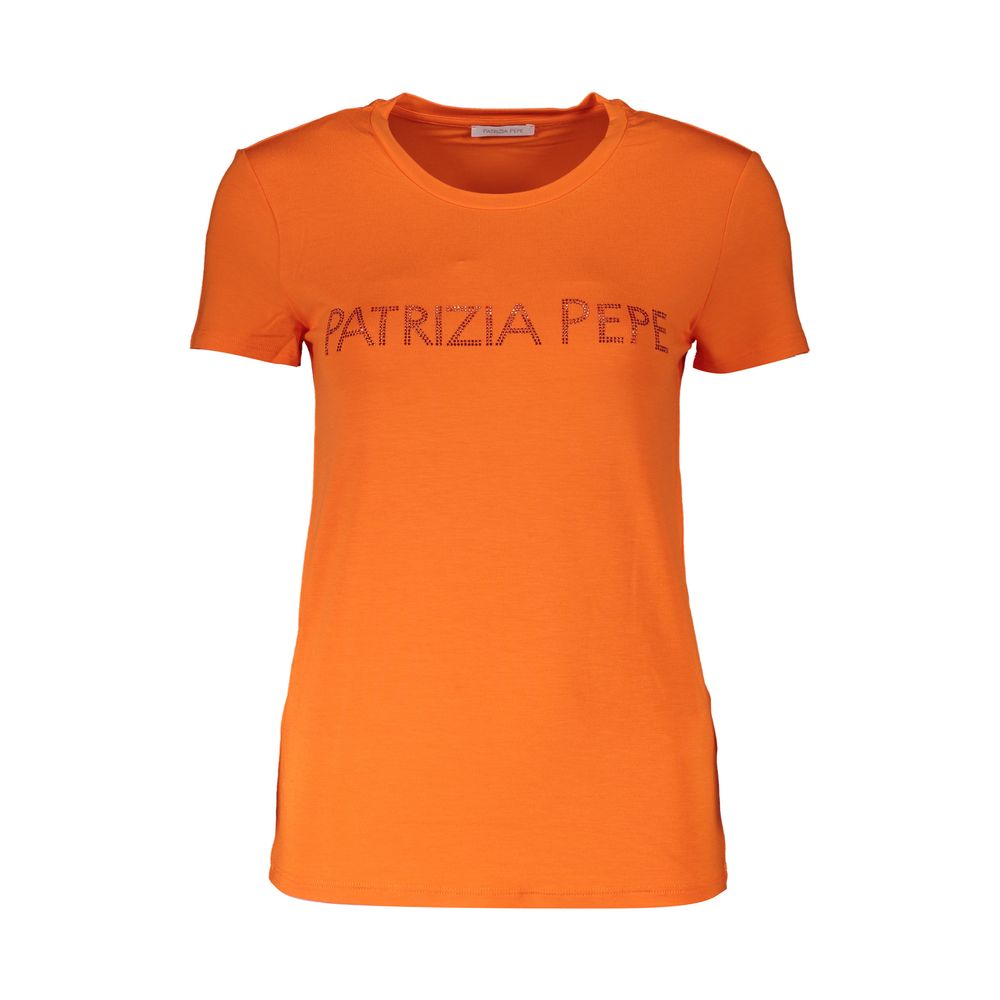 Patrizia Pepe Elegant Orange Rhinestone Tee