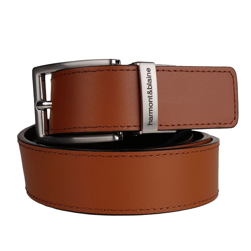 Harmont & Blaine Brown Leather Di Calfskin Belt